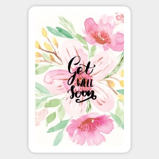 Get Well Soon Greeting Cards | Watercolor Card Sticker